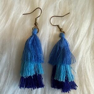 🩷5/$10 Blue Ombre Tassel Earrings